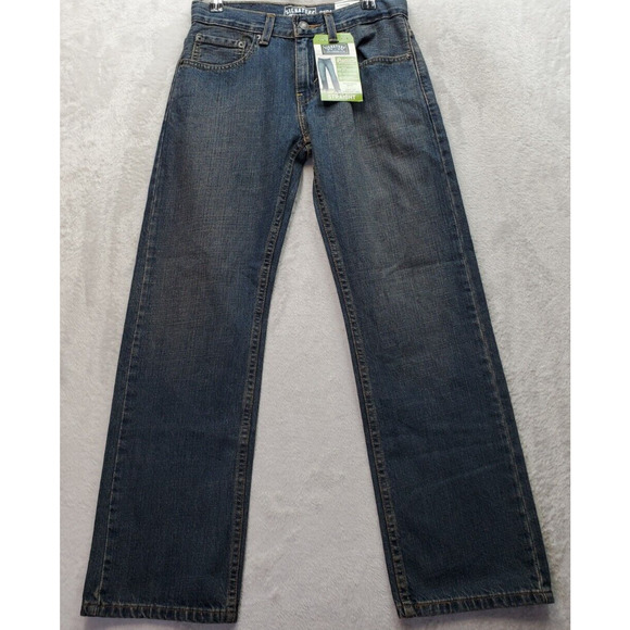 Levi's Jeans Boys Size 12 Blue Denim 100% Cotton Pockets Flat Front Straight Leg - Picture 1 of 11